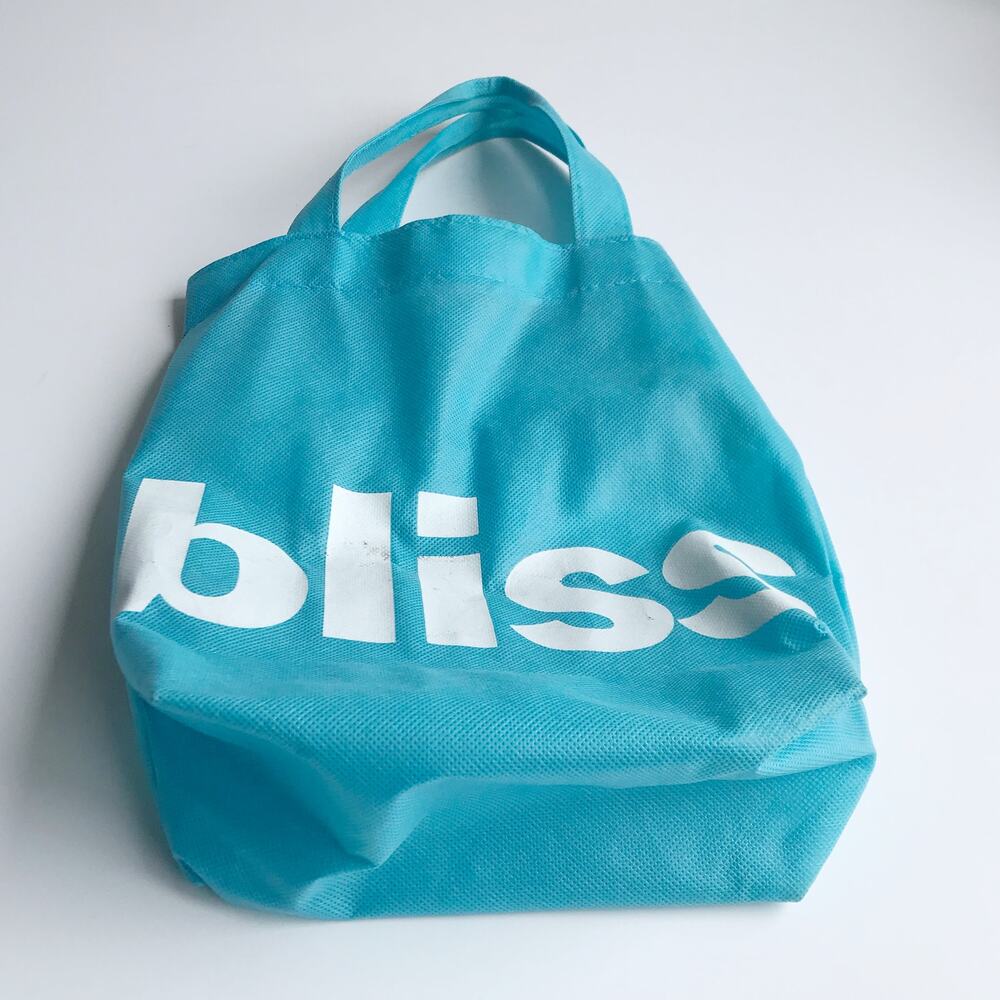 Bliss Logo Screen Printed Reusable Tote Bag North South Shopper Spa Caddy - Picture 3 of 13